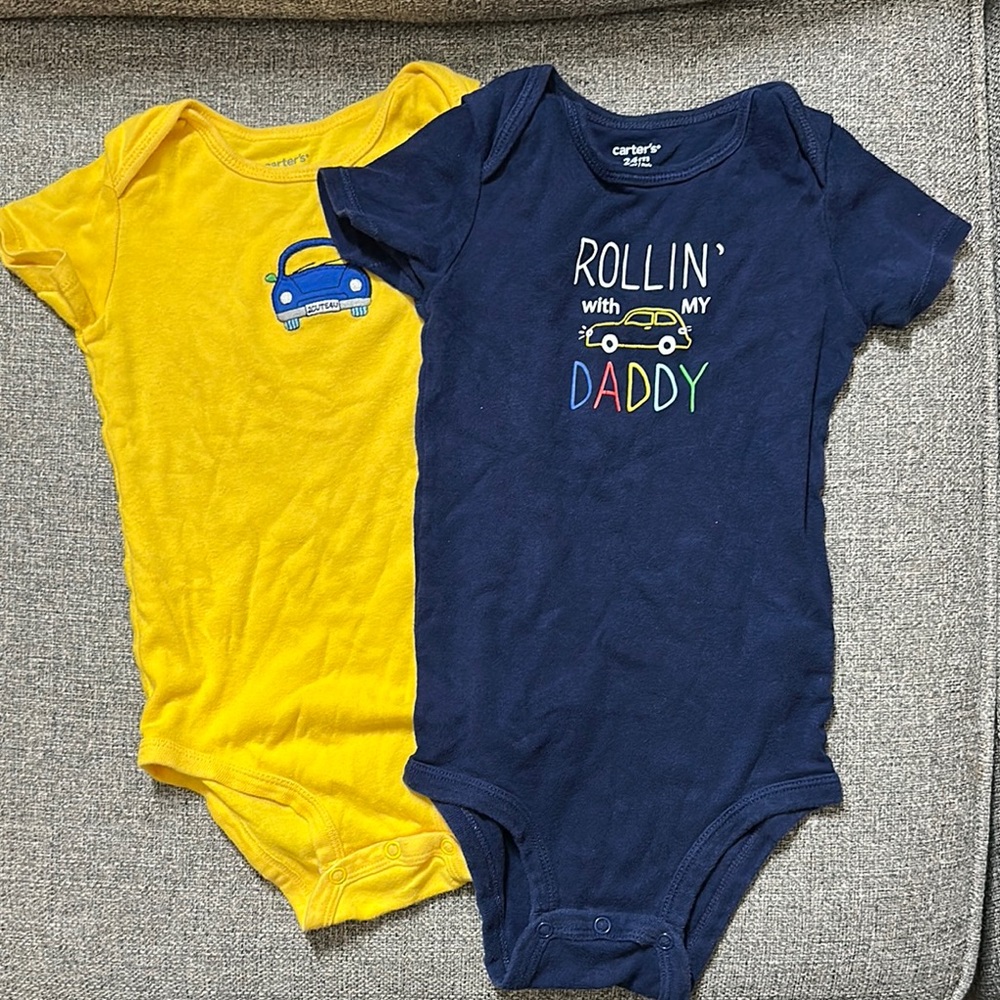 Carter's Baby Bodysuit Set - Yellow and Navy